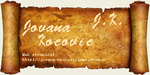 Jovana Kočović vizit kartica